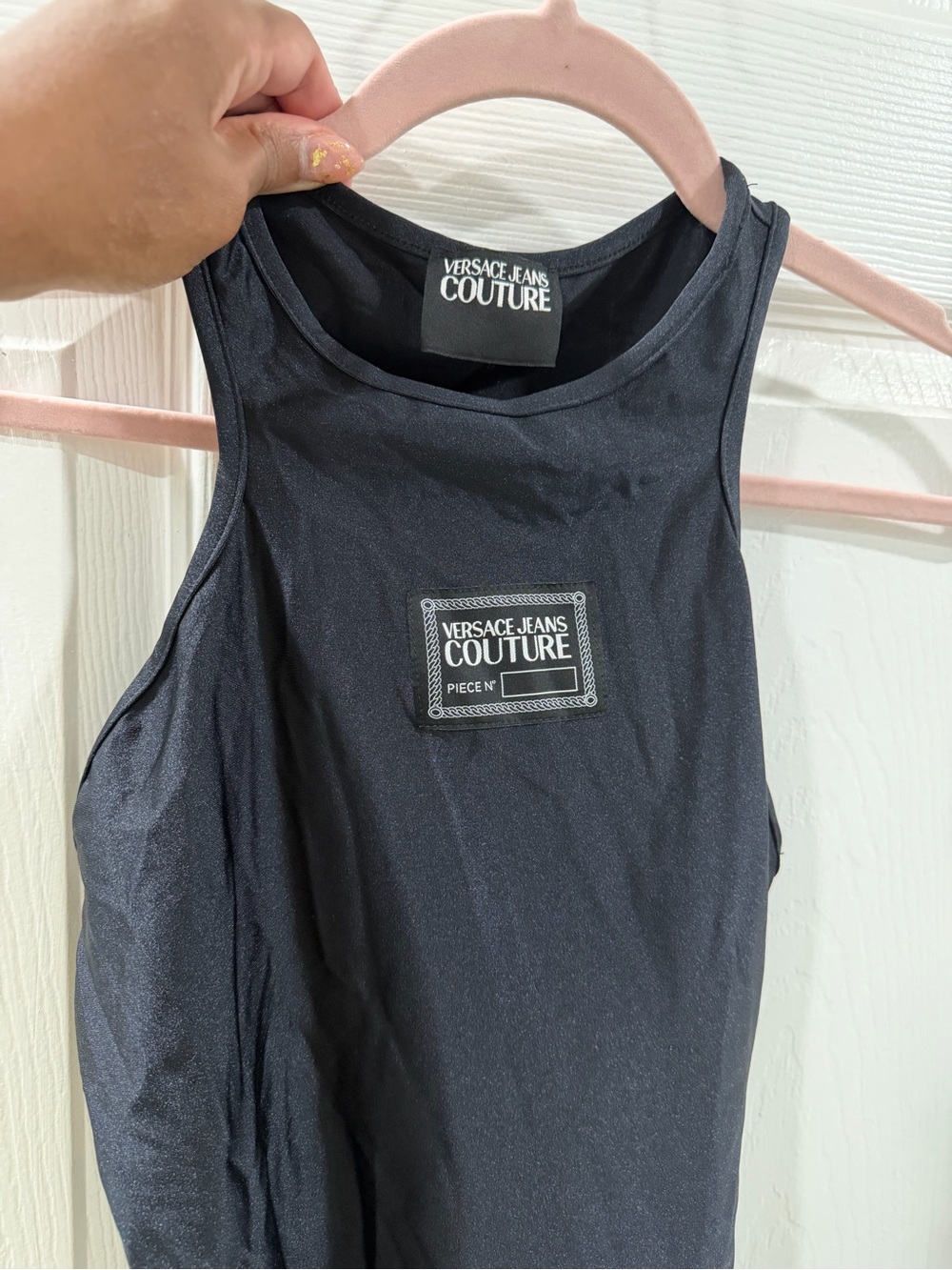 Versace Jeans Collection Black Tank with White Couture Logo
